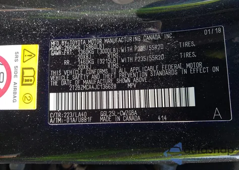 2018 Lexus Rx 350 из США, поврежденный, VIN 2T2BZMCA4JC136628